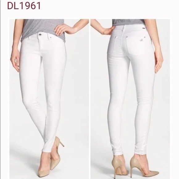 DL1961 White EMMA Power Legging Women Jeans 24 Skinny Stretch $225 - Picture 1 of 14
